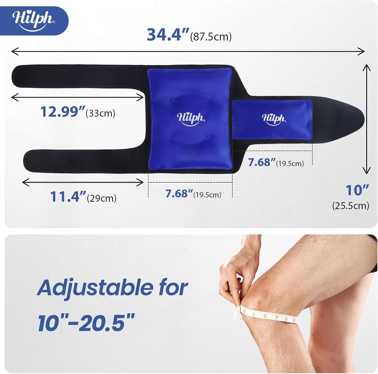 Knee Ice Pack Wrap, Reusable Ice Pack for Knee Replacement Surgery, Hot Cold Compress Therapy Knee Brace Gel Ice Wrap for Knee Pain Relief, Injuries, Bursitis, Meniscus Tear, Arthritis - Blue