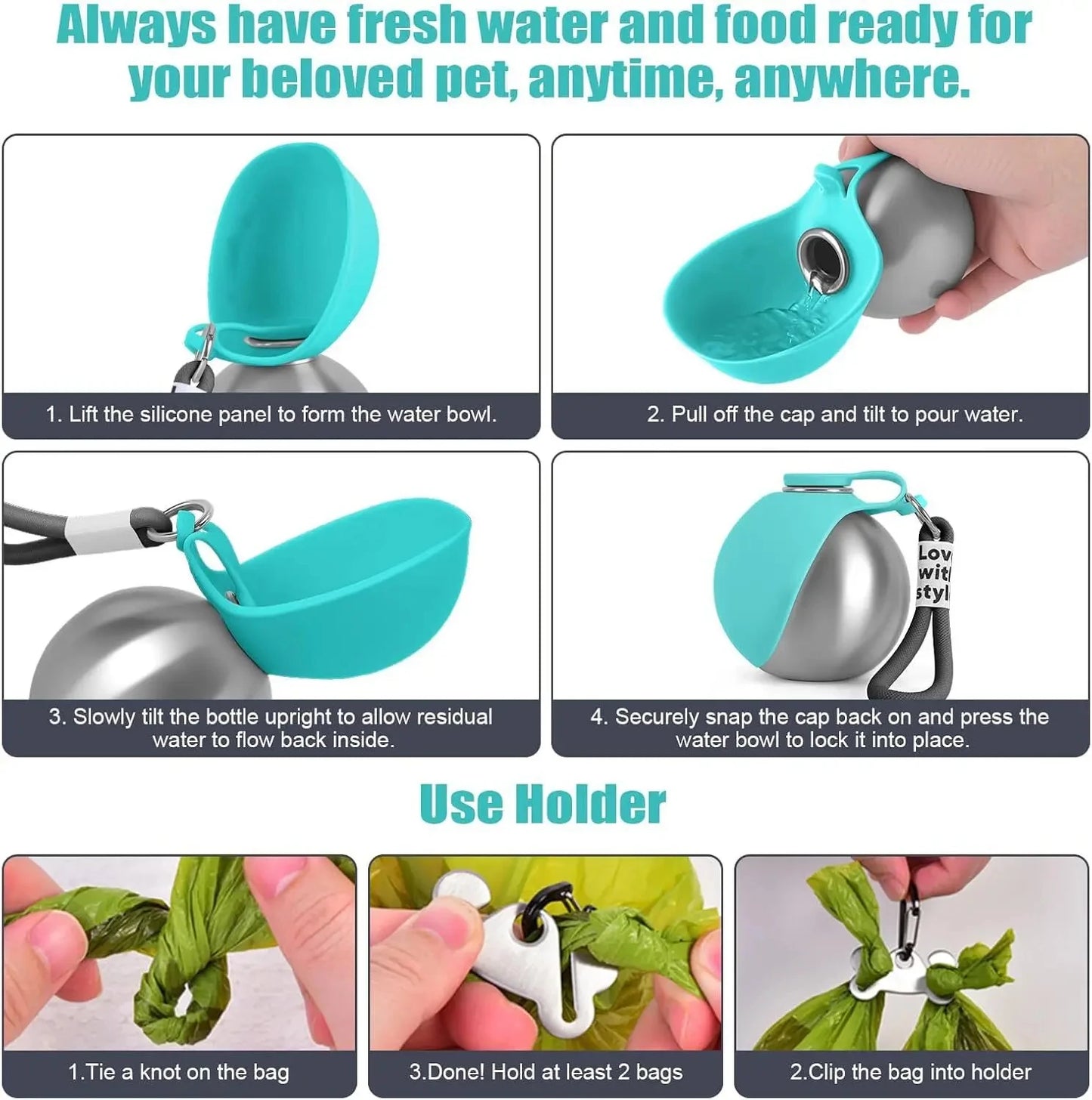 Travel Pet Water Bottle – Leak-Proof Hydration for Dogs & Cats