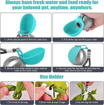 Travel Pet Water Bottle – Leak-Proof Hydration for Dogs & Cats