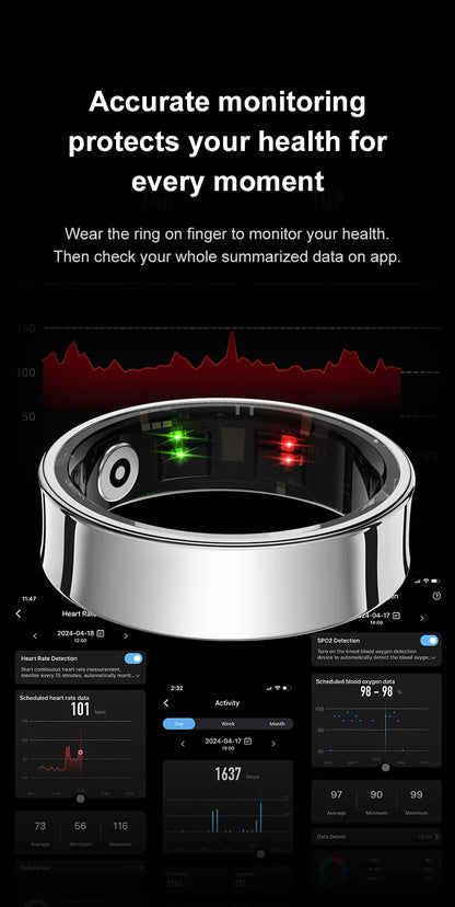2026 Smart Ring R09 5ATM Waterproof Smartring for Men Women Heart Rate Skin Temperature Monitor Fitness Tracker For Android iOS