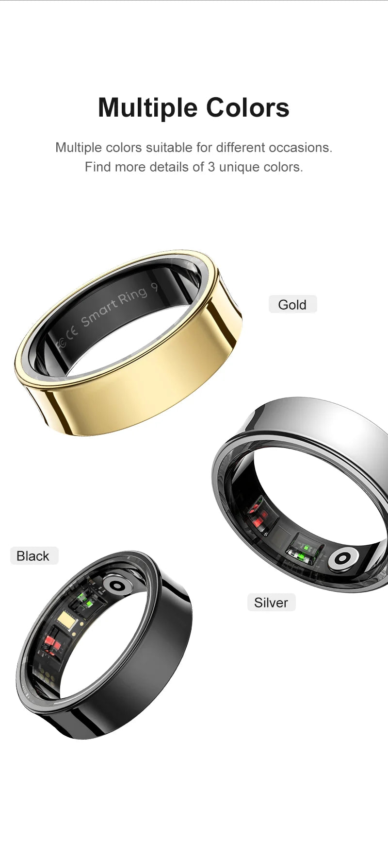 2026 Smart Ring R09 5ATM Waterproof Smartring for Men Women Heart Rate Skin Temperature Monitor Fitness Tracker For Android iOS