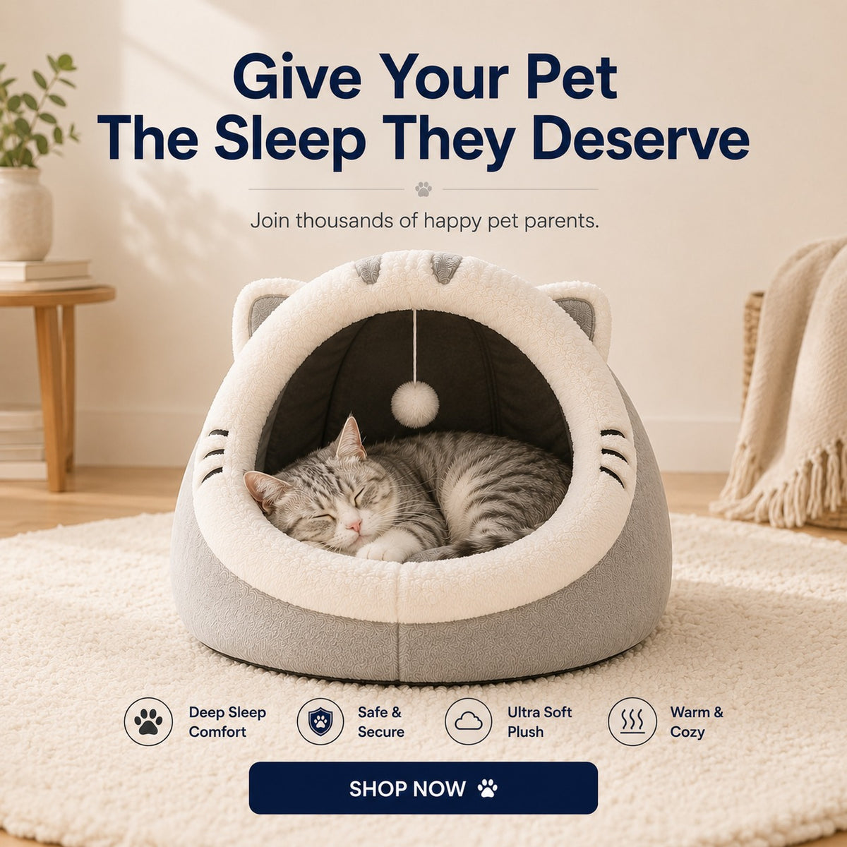 The Comfort Cave™Deep Sleep Pet Bed