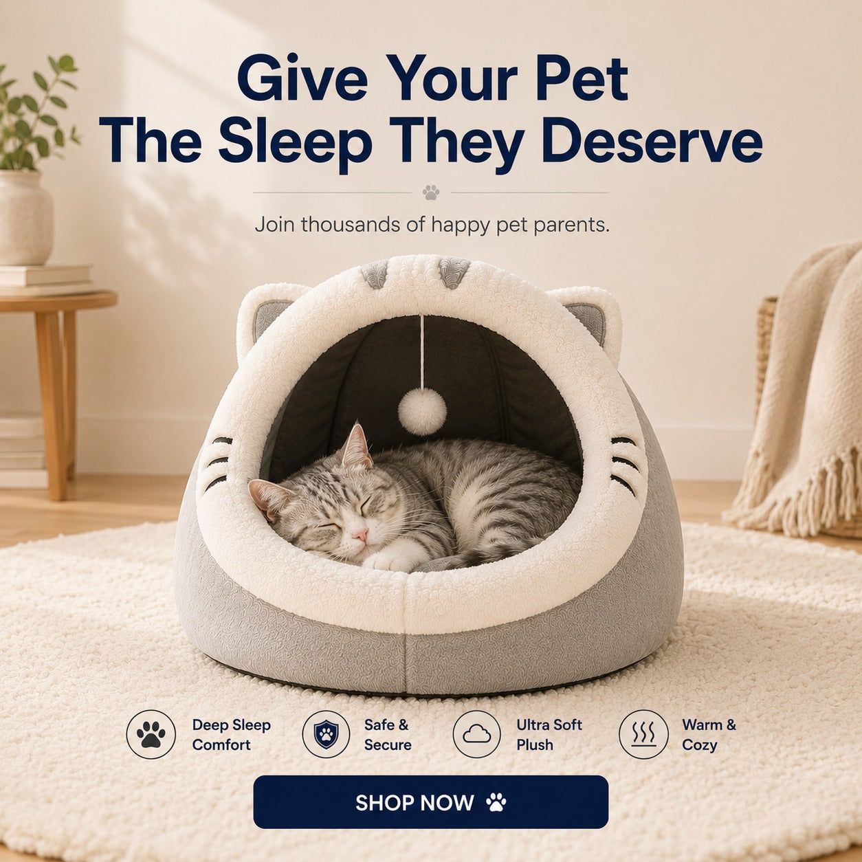 The Comfort Cave™Deep Sleep Pet Bed
