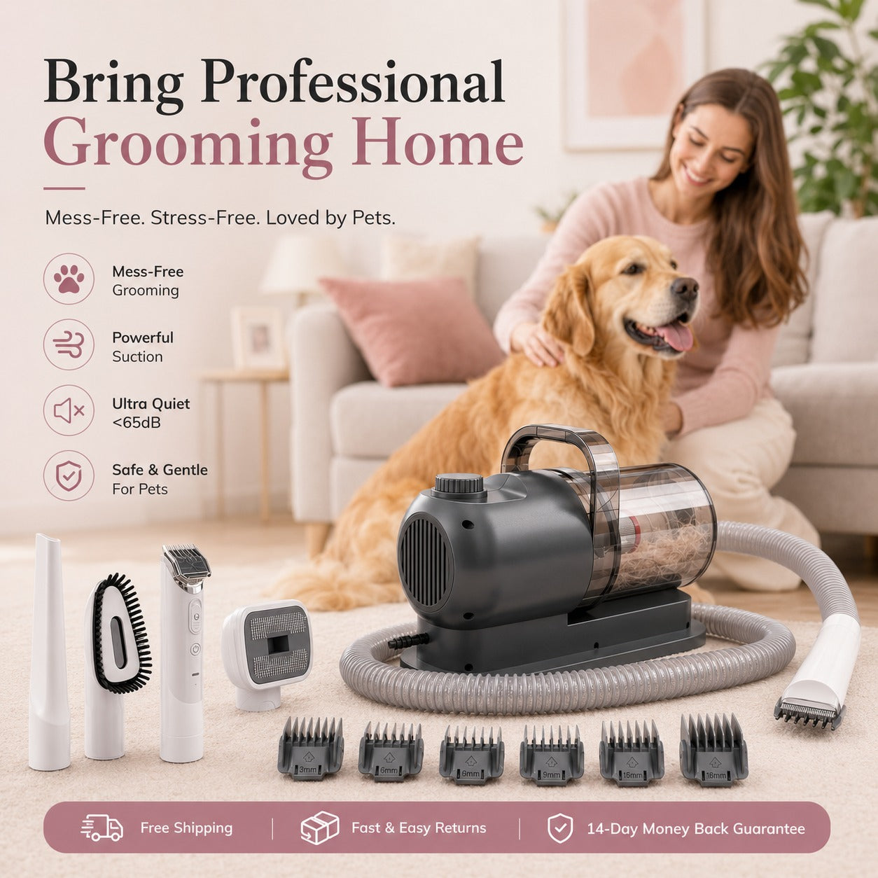 PawVac™ – Professional Pet Grooming Kit