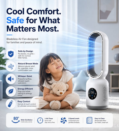 GlowWind™ Bladeless Fan with LED Light