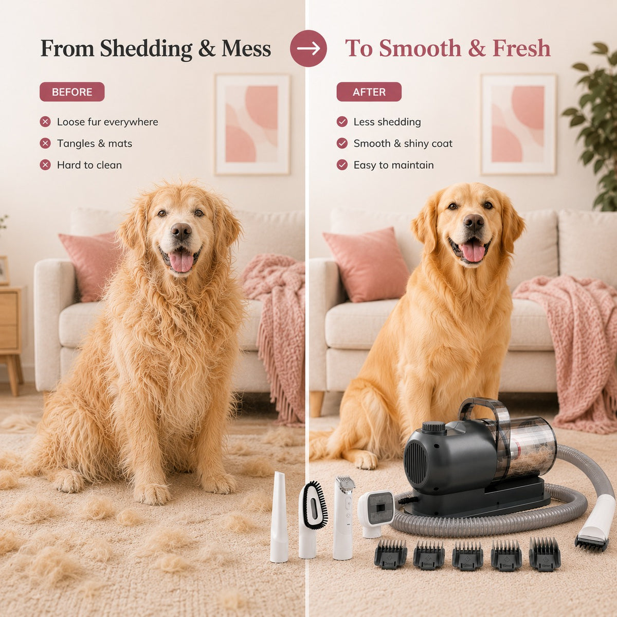 PawVac™ – Professional Pet Grooming Kit