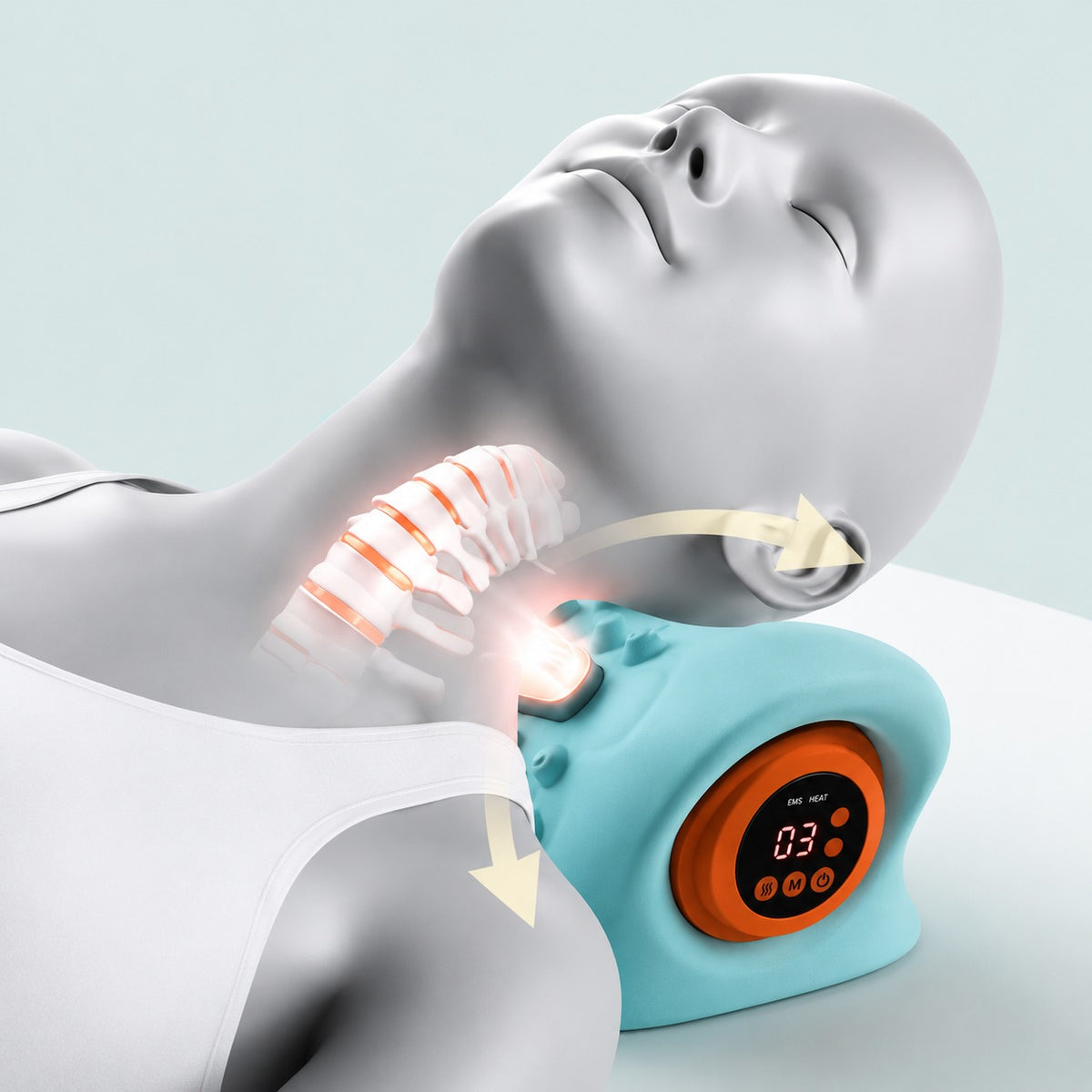 SpineEase™ Cervical Neck Stretcher & Heated EMS Massage Device