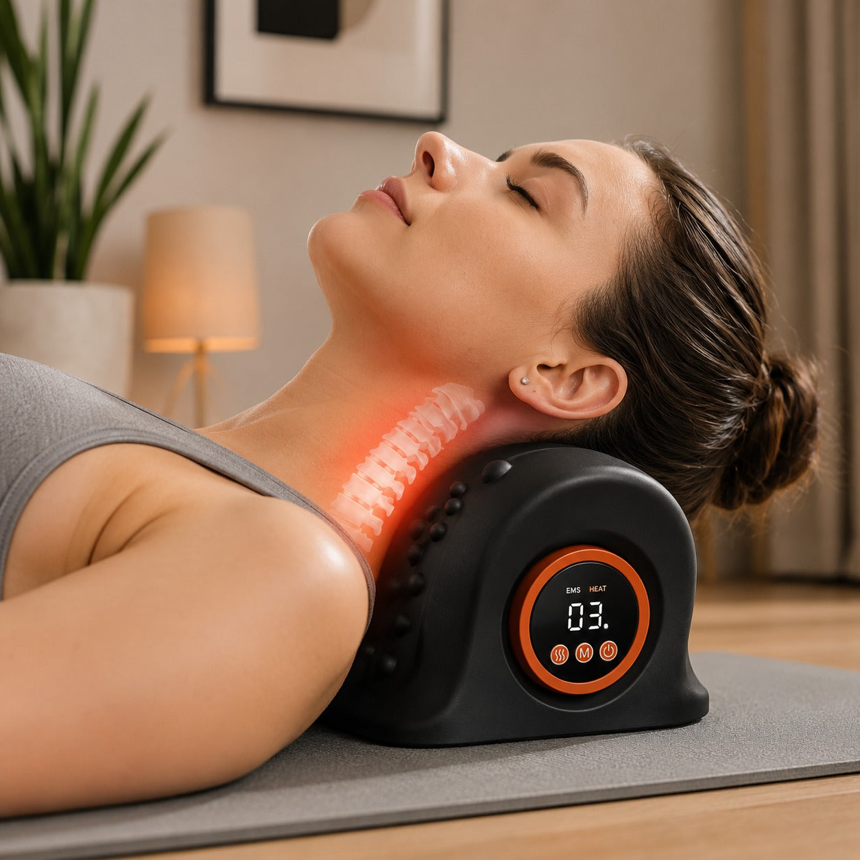 SpineEase™ Cervical Neck Stretcher & Heated EMS Massage Device