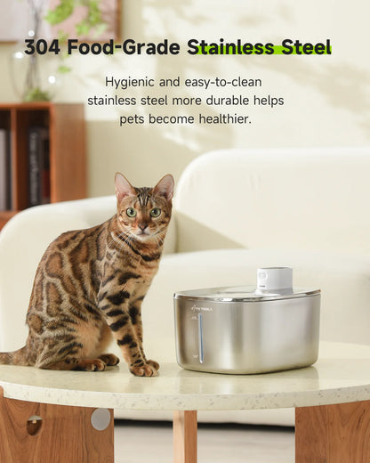 Wireless Water Fountain For Cats & Dogs with Auto Sensor